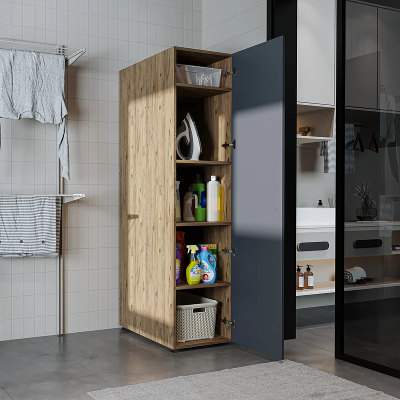 Roomart Hochschrank SERIE DORA, 45 cm, schmaler Mehrzweckschrank mit Regalböden, in 4 Farben