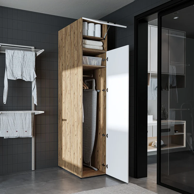 Roomart Hochschrank SERIE DORA, 45 cm, schmaler Mehrzweckschrank mit Regalböden, in 4 Farben