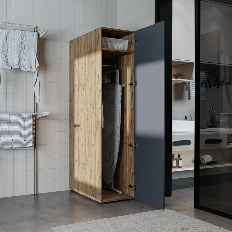 Roomart Hochschrank SERIE DORA, 45 cm, schmaler Mehrzweckschrank mit Regalböden, in 4 Farben
