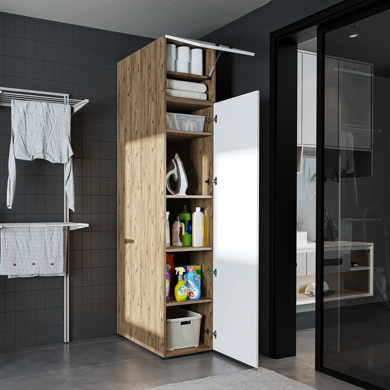 Roomart Hochschrank SERIE DORA, 45 cm, schmaler Mehrzweckschrank mit Regalböden, in 4 Farben