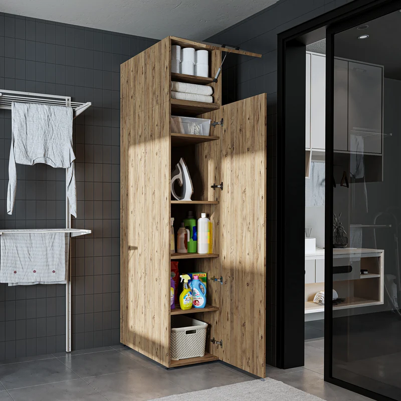 Roomart Hochschrank SERIE DORA, 45 cm, schmaler Mehrzweckschrank mit Regalböden, in 4 Farben