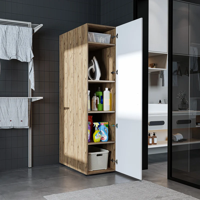 Roomart Hochschrank SERIE DORA, 45 cm, schmaler Mehrzweckschrank mit Regalböden, in 4 Farben