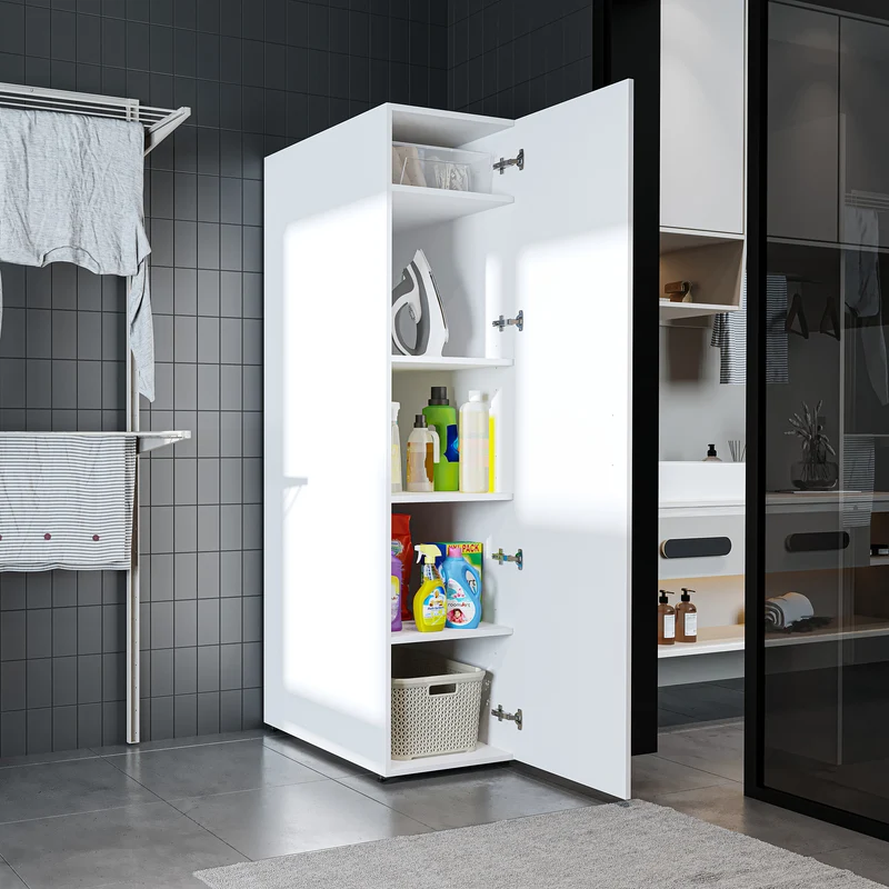 Roomart Hochschrank SERIE DORA, 45 cm, schmaler Mehrzweckschrank mit Regalböden, in 4 Farben