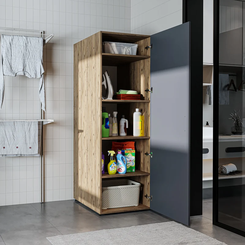 Roomart Hochschrank SERIE DORA, 60 cm, Mehrzweckschrank mit Regalböden, in 4 Farben