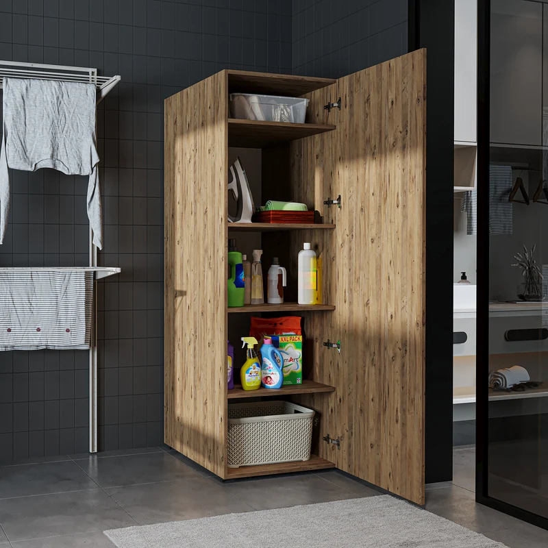 Roomart Hochschrank SERIE DORA, 60 cm, Mehrzweckschrank mit Regalböden, in 4 Farben
