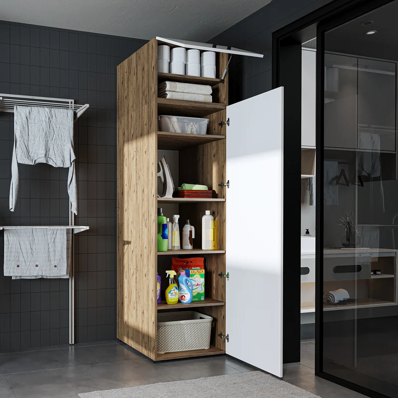 Roomart Hochschrank SERIE DORA, 60 cm, Mehrzweckschrank mit Regalböden, in 4 Farben