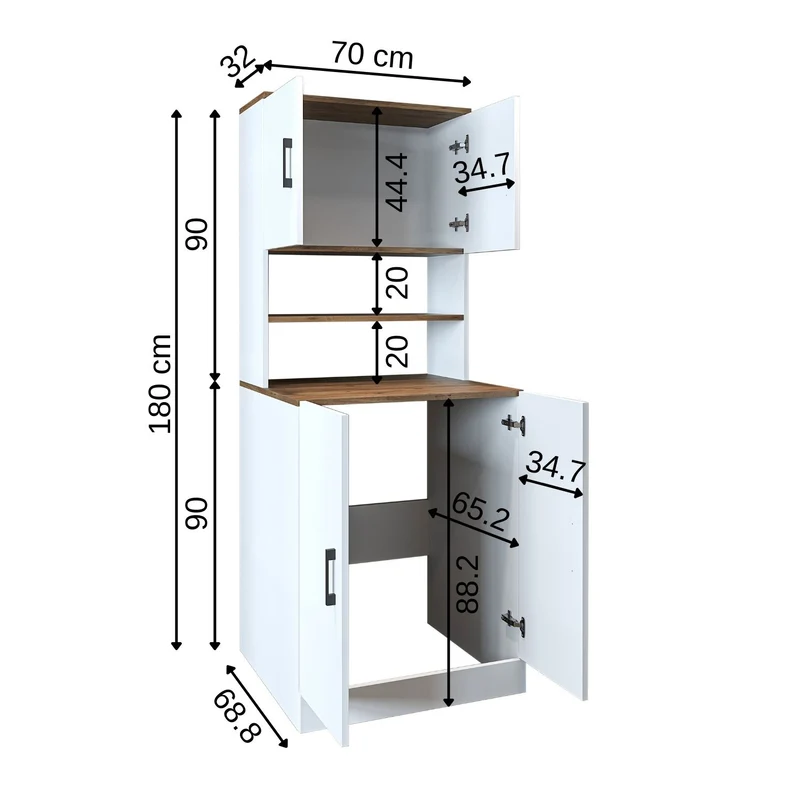 Roomart Waschmaschinenschrank ATLANTIC-I, 70 cm, Überbauschrank mit Oberschrank, in 4 Farben