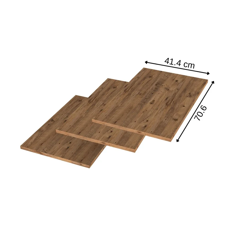 Roomart Einlegeböden für DORA Hochschrank – Passend für 45 & 60 cm – Höhenverstellbar – Weiß / Eiche