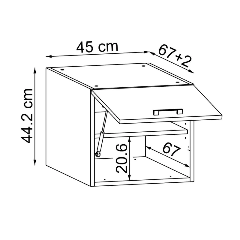 Roomart Aufsatzschrank DORA, 45 cm, mit Klappe für den Hochschrank, in 4 Farben