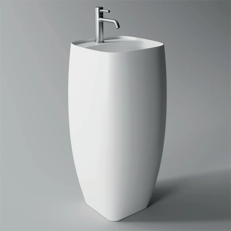 NUR Freistehendes Waschbecken mit Wasserhahnplan