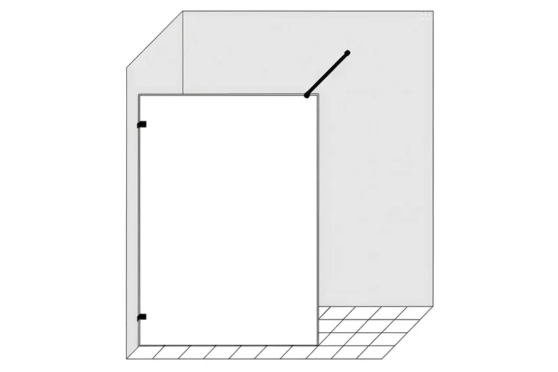 Kristhal Glasdusche nach Maß: Walk-in Glaswand, Art.Nr. GDM301