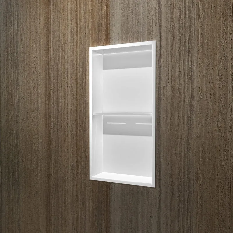 Wandnische Dusche MARSHALL mit LED weiss