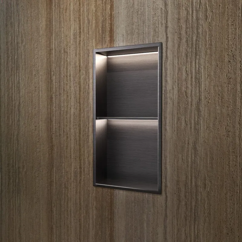 Wandnische Dusche MARSHALL mit LED black gun metal