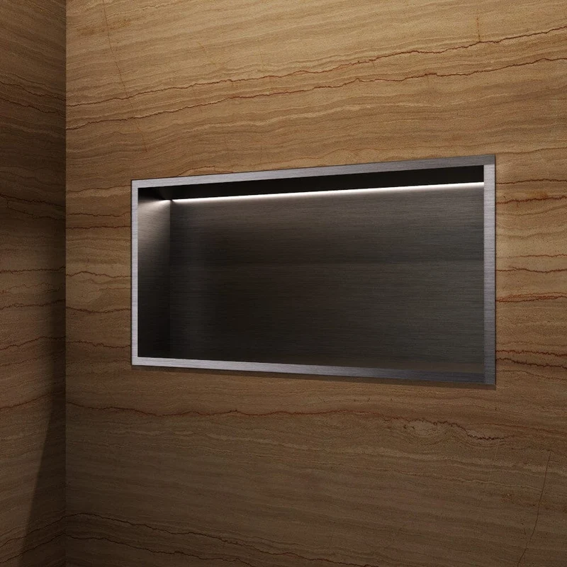 Wandnische Dusche OCEANIC mit LED black gun metal