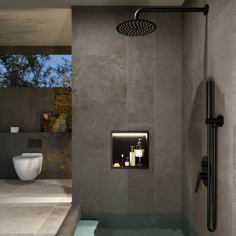 Wandnische Dusche INDIC mit LED schwarz