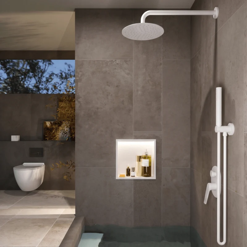 Wandnische Dusche INDIC mit LED weiss
