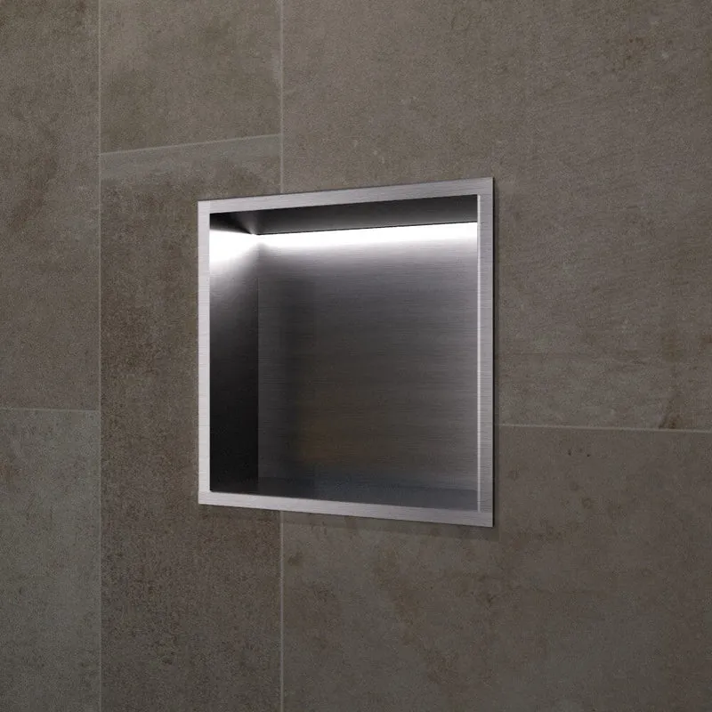 Wandnische Dusche INDIC mit LED black gun metal