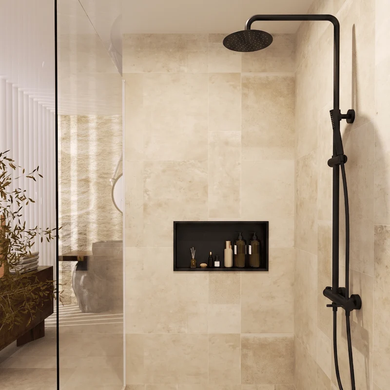 Wandnische Dusche PACIFIC schwarz