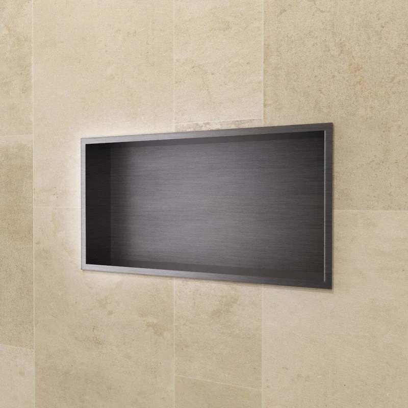 Wandnische Dusche PACIFIC black gun metal
