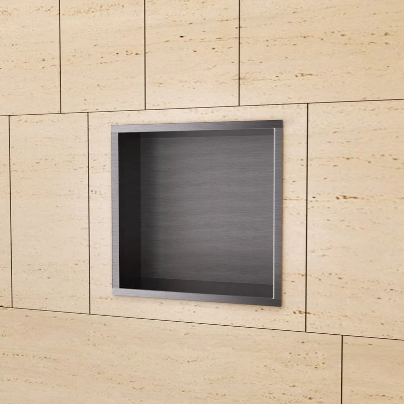 Wandnische Dusche ATLANTIC black gun metal