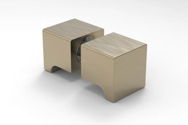 Dusch-Türgriff eckig 32×32 mm, Bronze-goldfarbig, Restposten, Art.Nr. SDK300