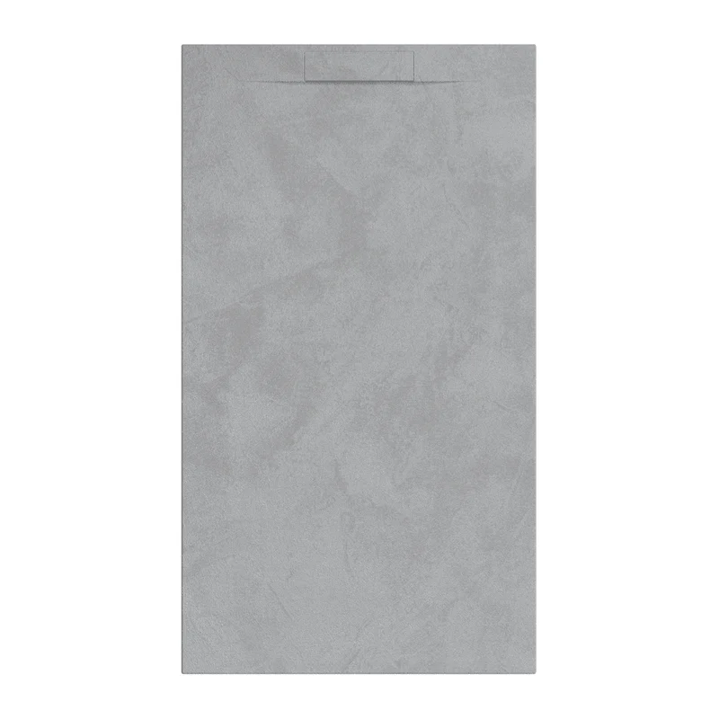 Mineralguss-Duschwanne extra flach Spachteloptik KORAL grau