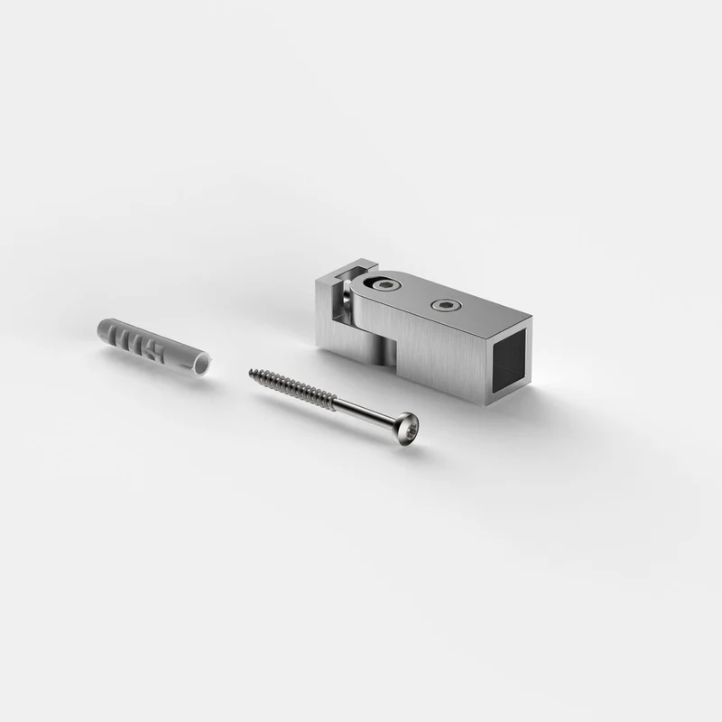 Wandhalter verstellbar – Stabistange eckig 15 × 15 mm, 11 Oberflächen, Art.Nr. 8794ZN-WV