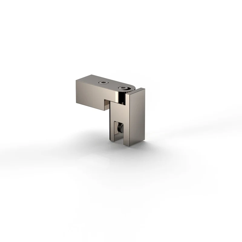 Glashalter komplett – Stabistange eckig 15 × 15 mm, ±90° drehbar, 11 Oberflächen, Art.Nr. 8794ZN-GL