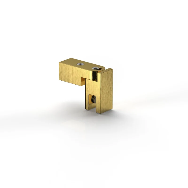 Glashalter komplett – Stabistange eckig 15 × 15 mm, ±90° drehbar, 11 Oberflächen, Art.Nr. 8794ZN-GL