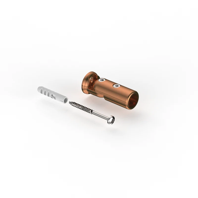 Wandhalter verstellbar – Stabistange rund Ø 16 mm, drehbares Gelenk, 8 Oberflächen, Art.Nr. 8744ZN-WV