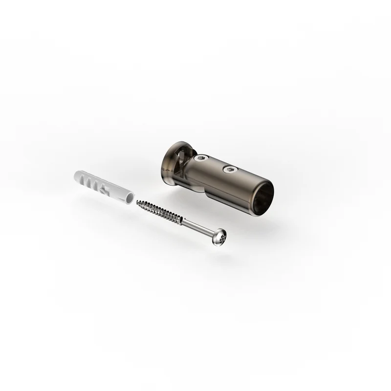 Wandhalter verstellbar – Stabistange rund Ø 16 mm, drehbares Gelenk, 8 Oberflächen, Art.Nr. 8744ZN-WV