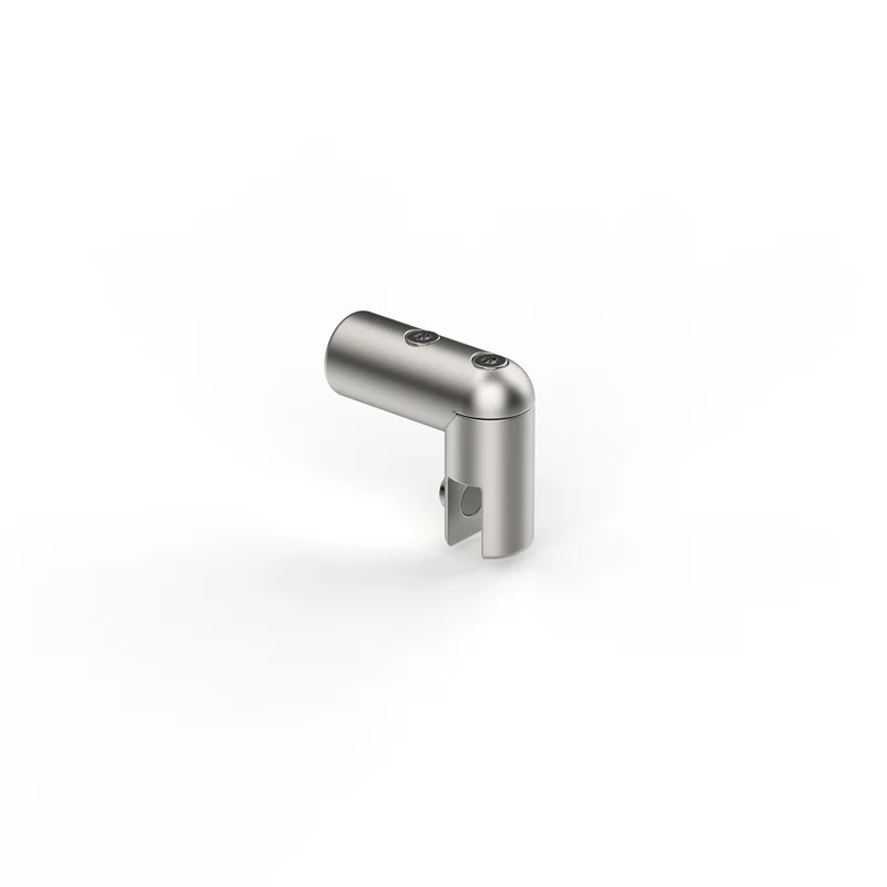 Glasanschluss lang – Stabistange rund Ø 16 mm, ±90° drehbar, 8 Oberflächen, Art.Nr. 8744ZN-GL