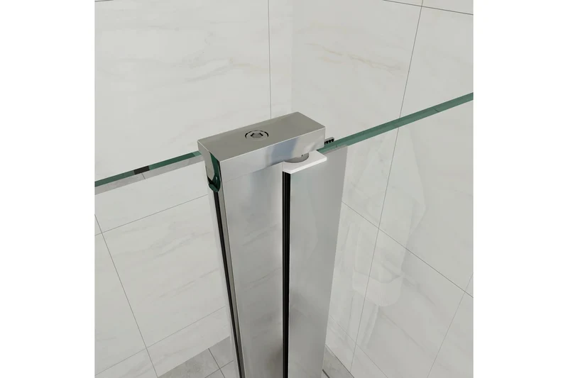 Drehbares Duschtürprofil Emily Hebe-Senk Glas/Glas (Profilset ohne Glas) – für 6 mm ESG, 180° Pendeltür mit Festteil, in 4 Oberflächen, Art.Nr. 41.0902