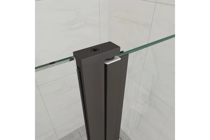 Drehbares Duschtürprofil Emily Hebe-Senk Glas/Glas (Profilset ohne Glas) – für 6 mm ESG, 180° Pendeltür mit Festteil, in 4 Oberflächen, Art.Nr. 41.0902
