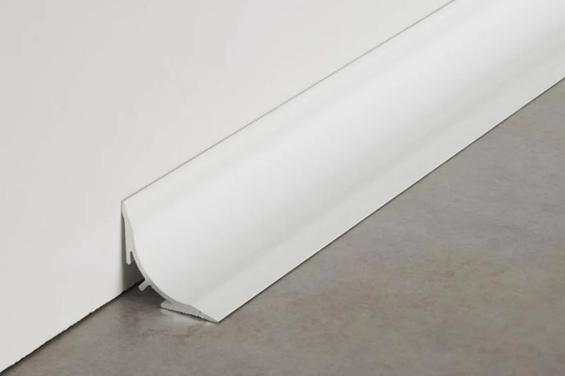 Aluminium-Hohlkehlprofil – antibakteriell weiß, Wand- und Bodenanschluss, 100/200/250 cm, Art.Nr. BLAH