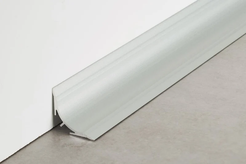 Aluminium-Hohlkehlprofil – silber eloxiert, Wand- und Bodenanschluss, 100/200/250 cm, Art.Nr. BLA