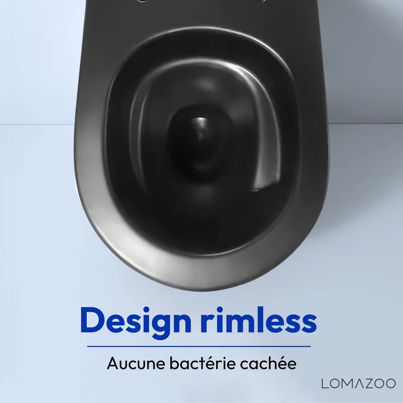 LINEA Hangend Toilet - Zwart - Rond