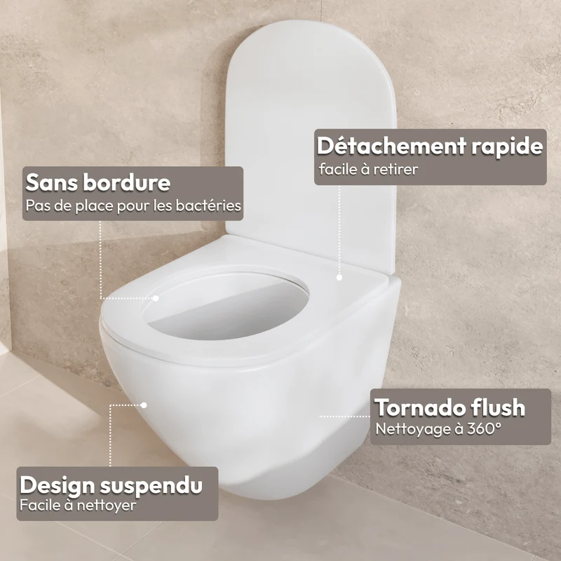 LINEA Hangend Toilet - Wit - Rond