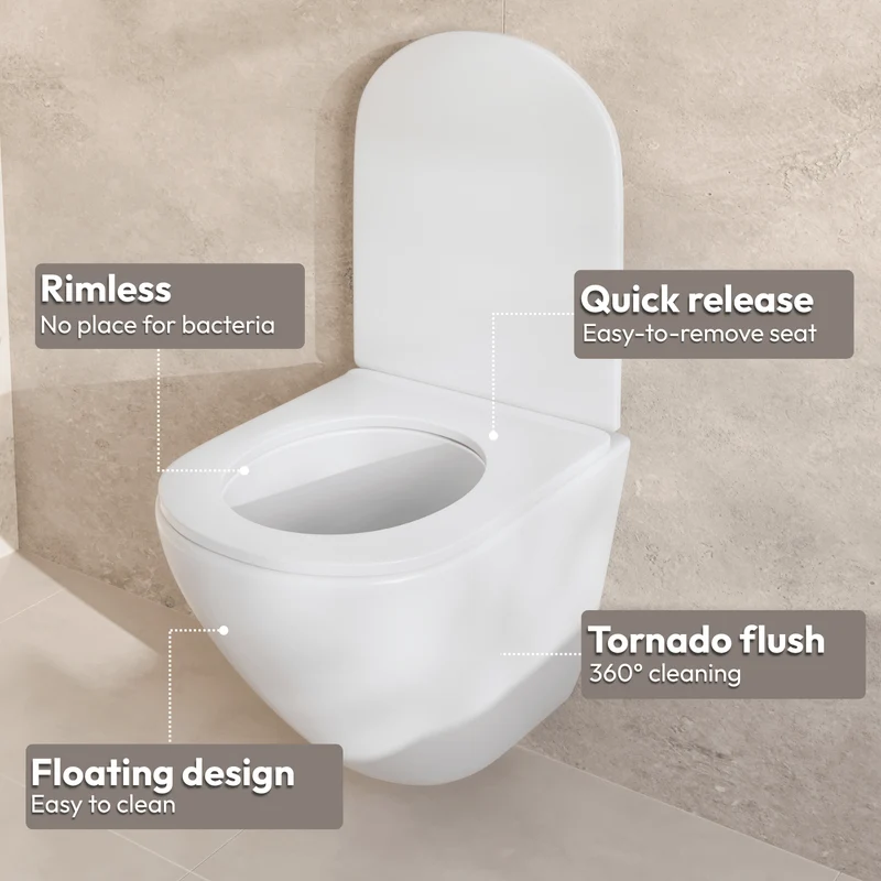 LINEA Hangend Toilet - Wit - Rond
