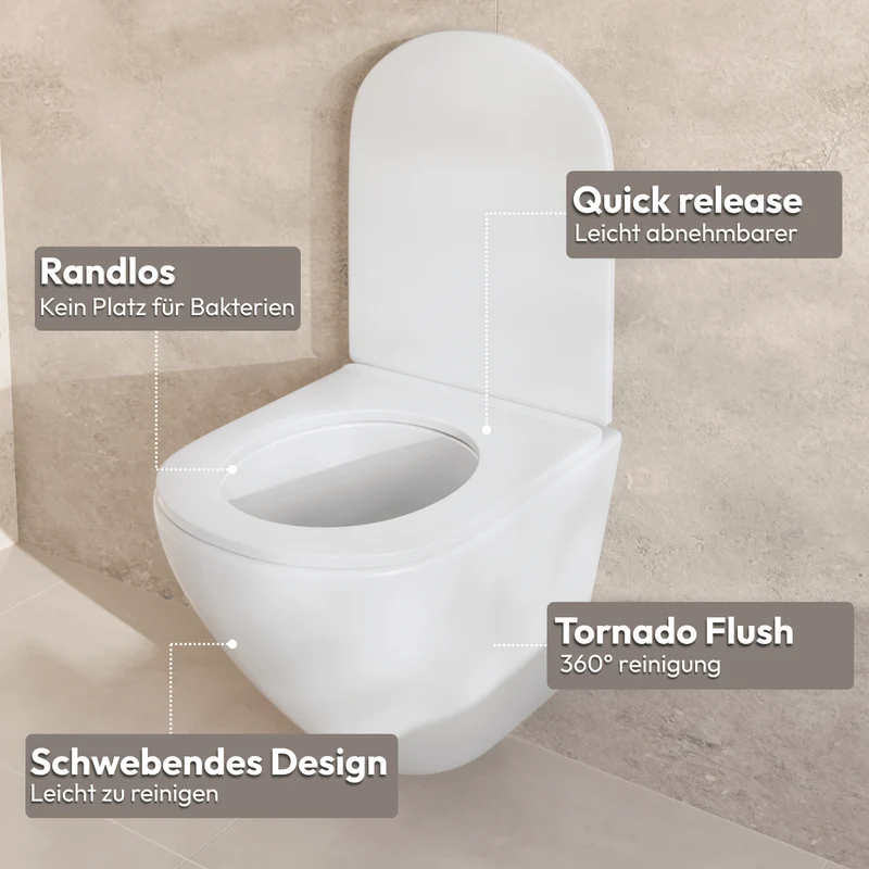 LINEA Hangend Toilet - Wit - Rond