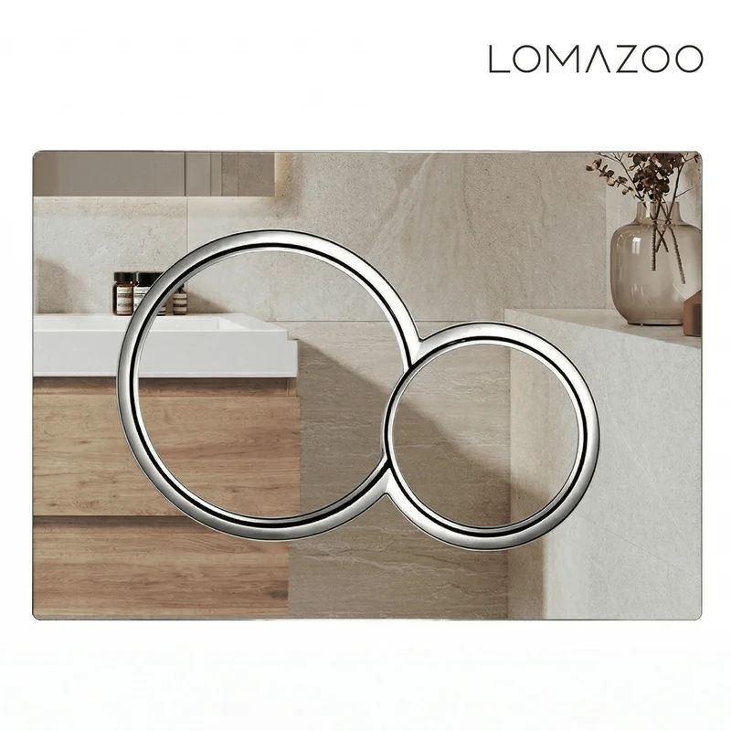 Hangtoilet met Inbouwreservoir - Vierkant Zwart - Drukplaat Rond Chroom - Linea