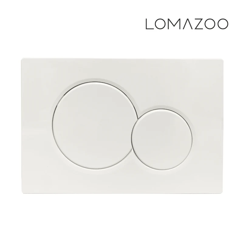 Hangtoilet met Inbouwreservoir - Rond Wit - Drukplaat Rond Wit - Linea