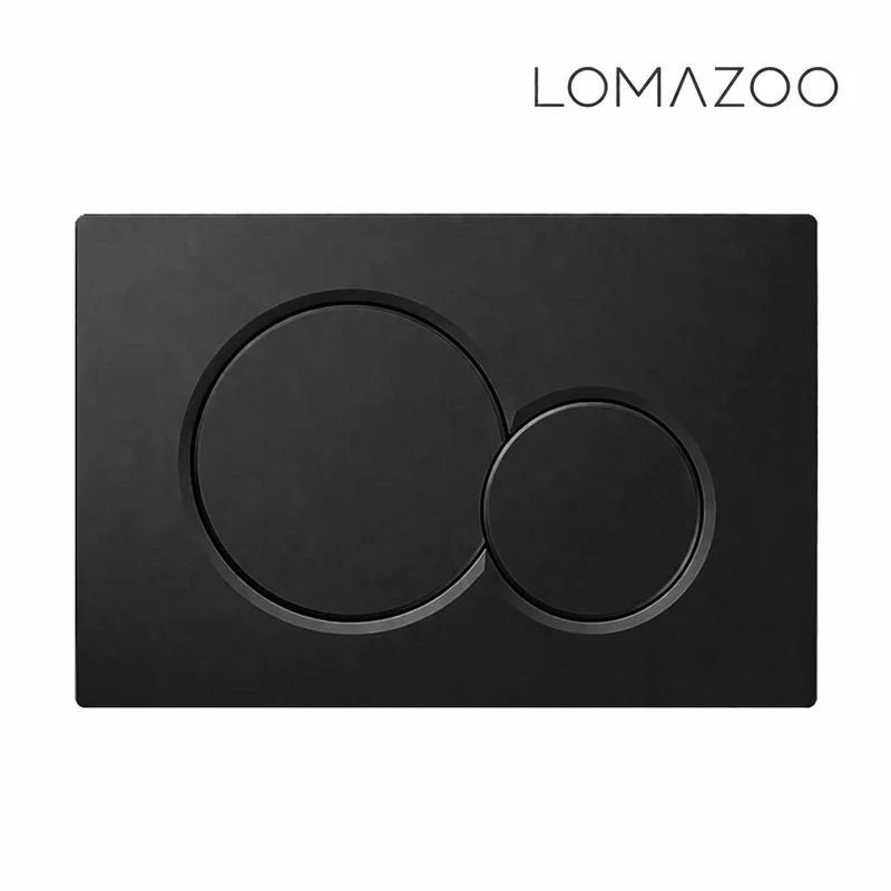 Hangtoilet met Inbouwreservoir - Rond Wit - Drukplaat Rond Zwart - Linea