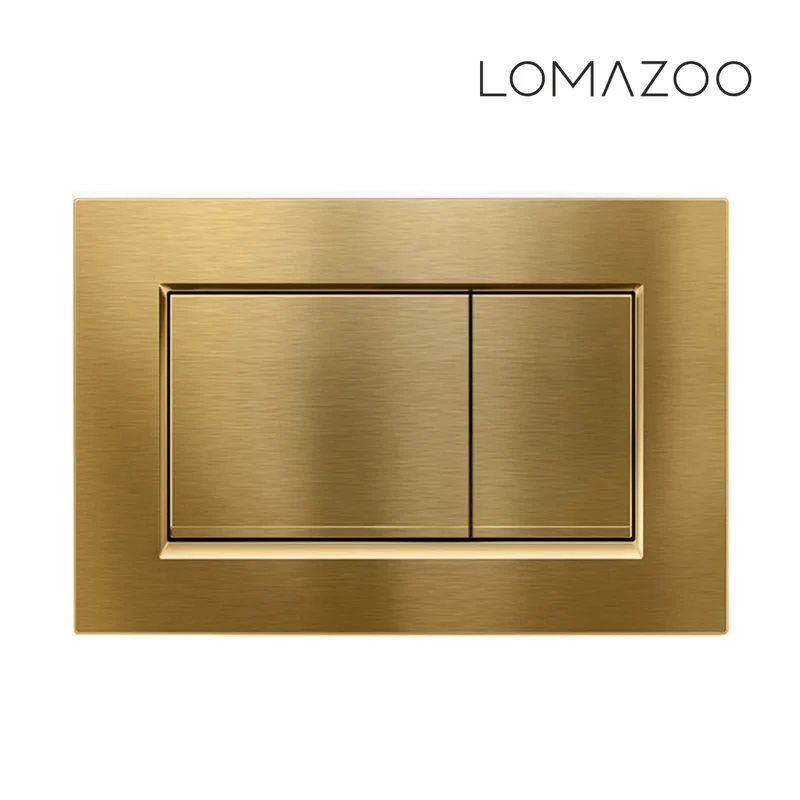 Hangtoilet met Inbouwreservoir - Rond Wit - Drukplaat Vierkant Goud - Linea