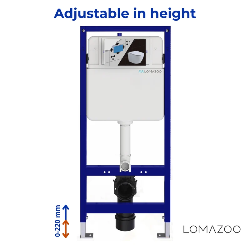 Hangtoilet met Inbouwreservoir - Rond Zwart - Drukplaat Rond Wit - Linea