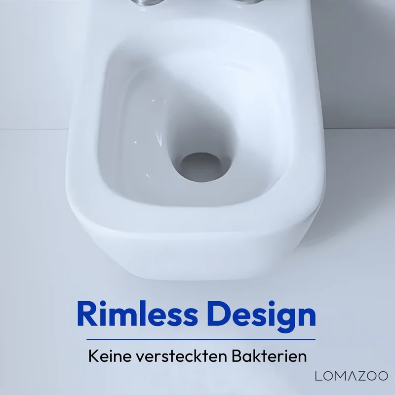Hangtoilet met Inbouwreservoir - Vierkant Wit - Drukplaat Rond Wit - Linea