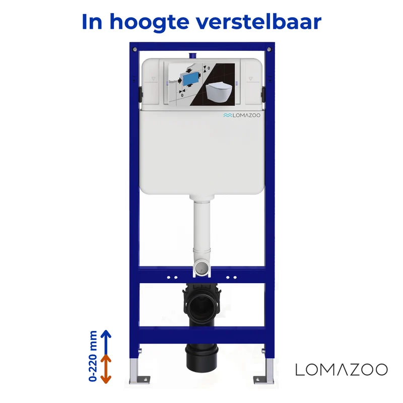 Hangtoilet met Inbouwreservoir - Rond Wit - Drukplaat Rond Wit - Linea