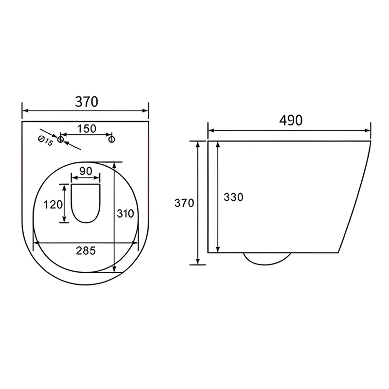 Hangtoilet met Inbouwreservoir - Rond Wit - Drukplaat Rond Wit - Linea