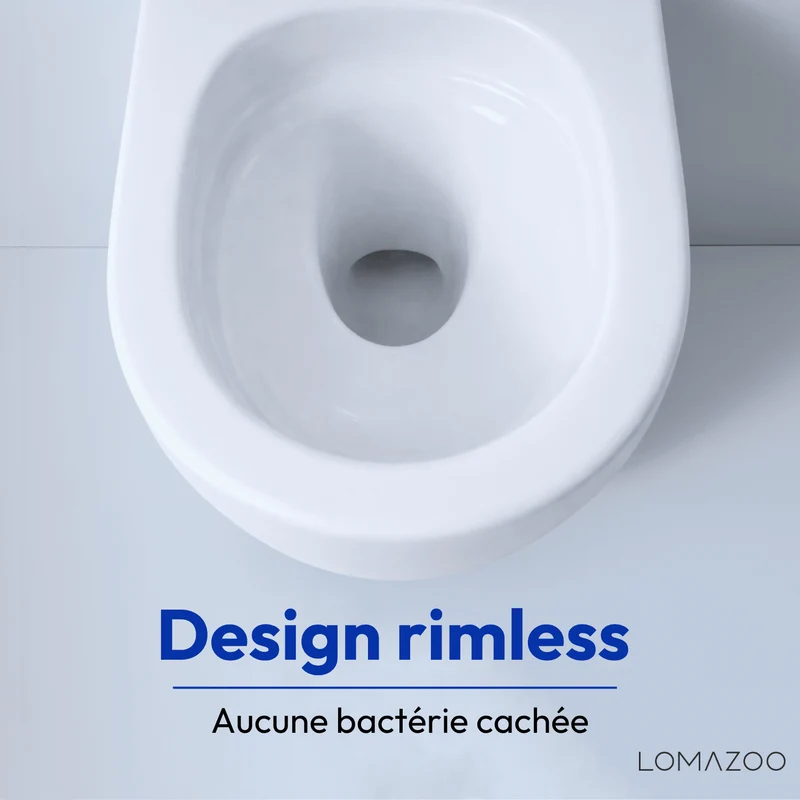 Hangtoilet met Inbouwreservoir - Rond Wit - Drukplaat Rond Zwart - Linea