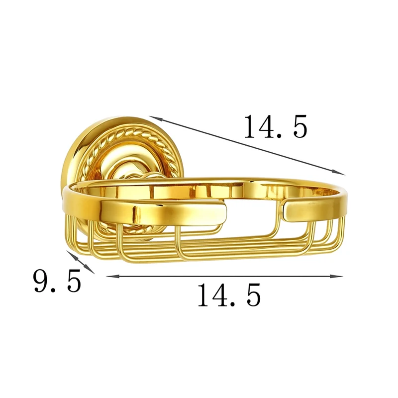 Seifenhalter Wandkorb aus Messing Verona – Gold poliert